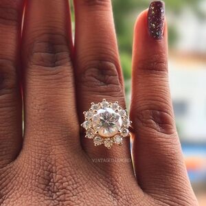 2ct mossinite ring size 10 women’s